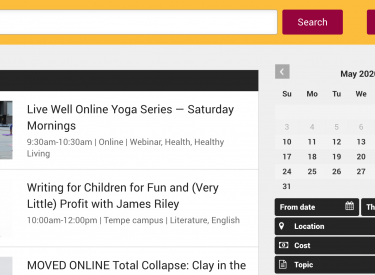 ASU Events Screenshot